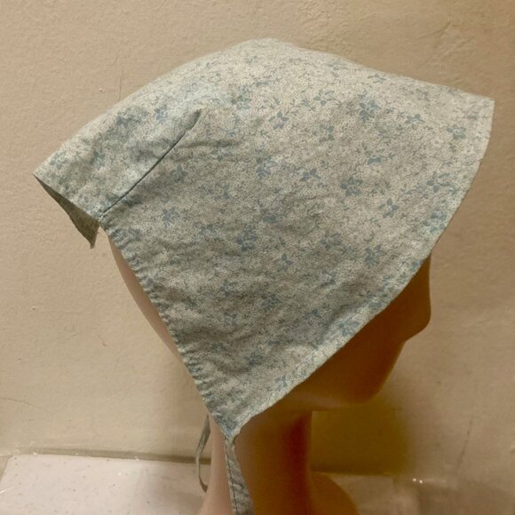 Kerchief Headscarf Blue Flowers Cottagecore Boho Festival - Picture 1 of 9